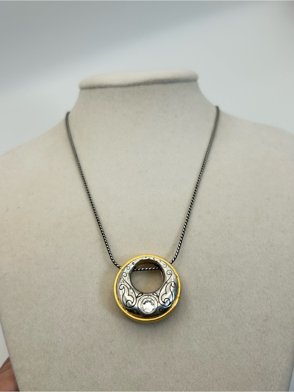Brighton Aries Necklace 17" Two-tone Gold Silver Plated Swarovski Crystal - Picture 2 of 12